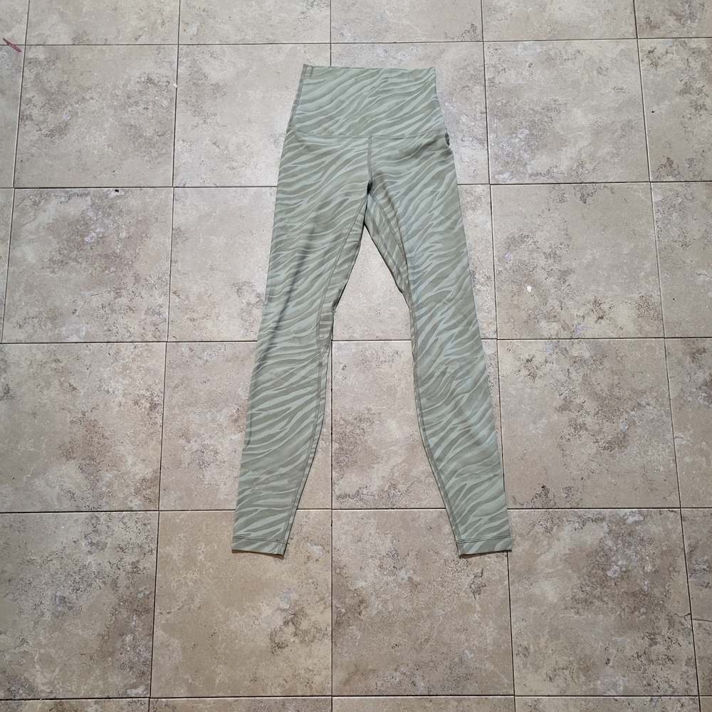 lululemon athletica Green Zebra Print Leggings